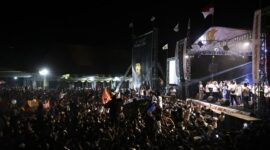 Ribuan masyarakat Jawa Timur Perbesar Kemenangan Prabowo Subianto. (Dok. Tim Relawan Prabowo) 
