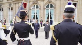 Menteri Pertahanan RI Prabowo Subianto menghadiri pertemuan 2+2 antara Menteri Luar Negeri dan Menteri Pertahanan RI-Prancis. (Dok. Tim Media Prabowo) 
