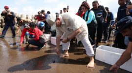 Menteri Pertahanan RI Prabowo Subianto dalam kunjungan kerjanya ke Pangandaran. (Dok. Tim Media Prabowo Subianto) 
