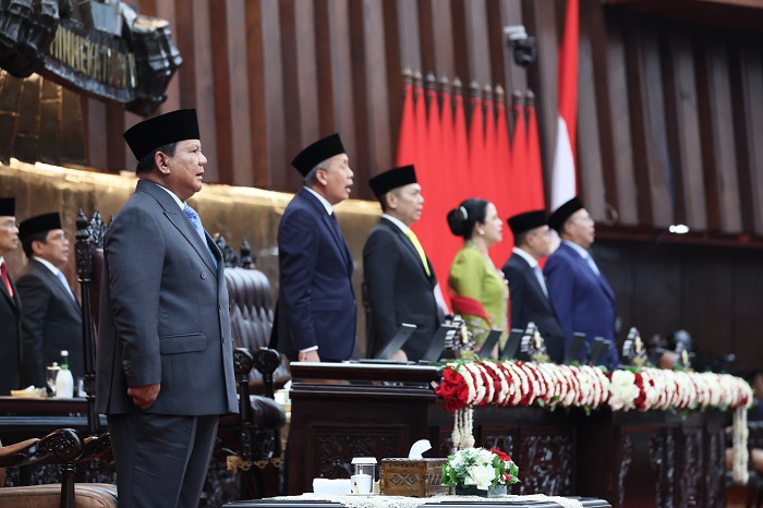 1. Presiden Prabowo menyampaikan pidato RAPBN 2026 dengan target APBN sehat tanpa defisit. (Dok. Tim Media Prabowo)